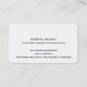 vliegtuigreisconsulent visitekaartje (Achterkant)