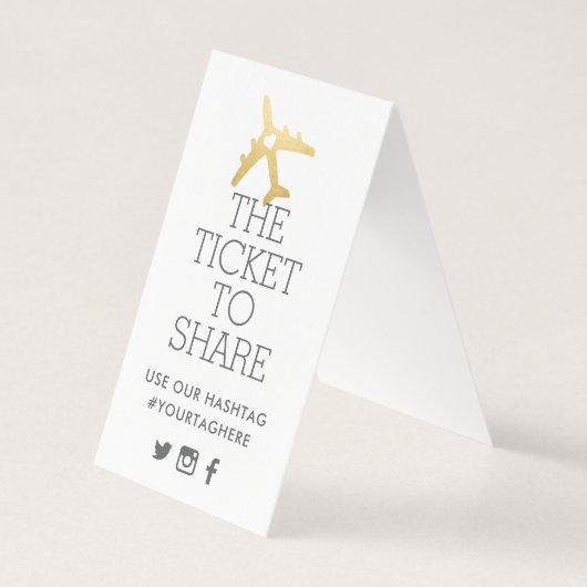 Vliegtuigreisthema Weddenschap hashtag Kaart (Achterkant)