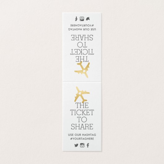 Vliegtuigreisthema Weddenschap hashtag Kaart (Buitenkant ongevouwen)