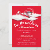 Vliegtuigreizen baby shower jongens  rood kaart (Voorkant)