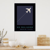 vliegtuigreizen geïnspireerd poster (Keuken)