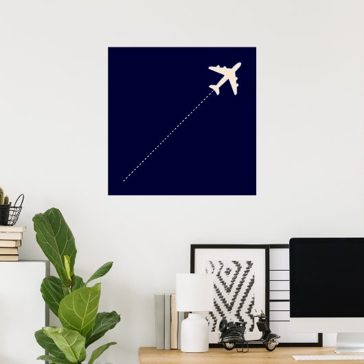 vliegtuigroute poster (Thuiskantoor)