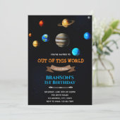 Vliegtuigruimtevaartuitnodiging Kaart (Staand voorkant)