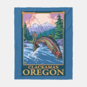 Vliegtuigscène - Clackamas, Oregon Fleece Deken (Voorkant)