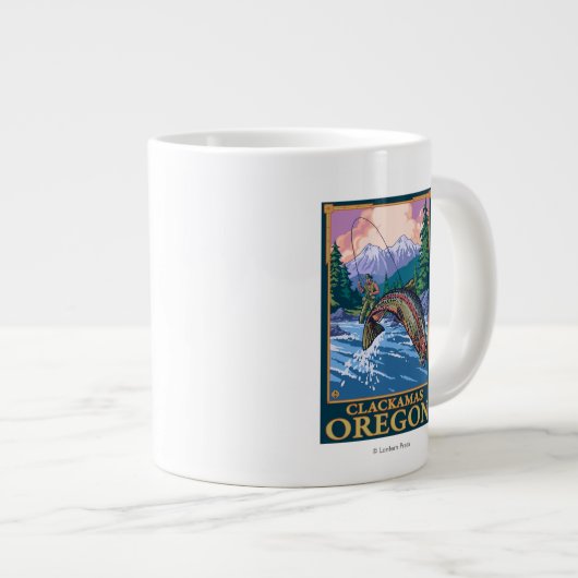 Vliegtuigscène - Clackamas, Oregon Grote Koffiekop (Voorkant rechts)