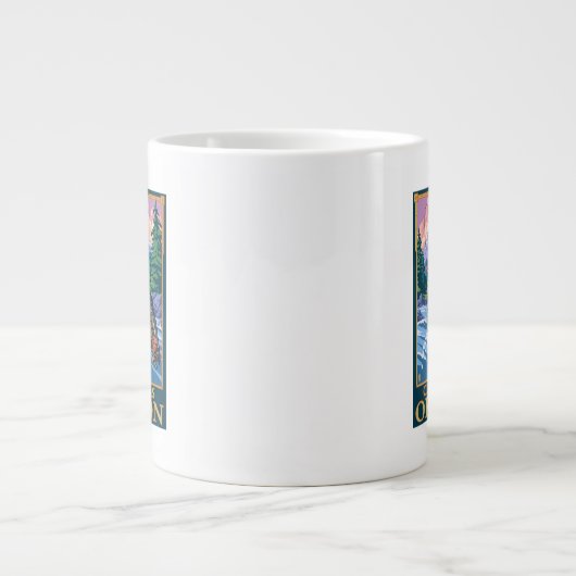 Vliegtuigscène - Clackamas, Oregon Grote Koffiekop (Voorkant)