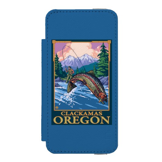 Vliegtuigscène - Clackamas, Oregon Incipio iPhone Portemonnee Hoesje (Voorkant Agenda)