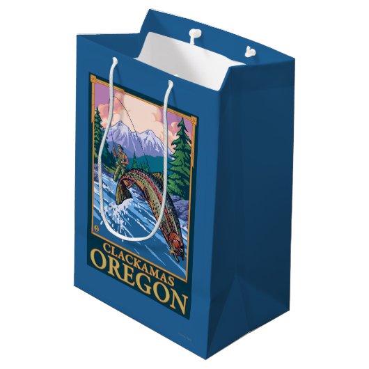 Vliegtuigscène - Clackamas, Oregon Medium Cadeauzakje (Achterkant Gekanteld)