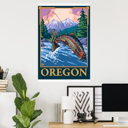 Vliegtuigscène - Oregon Poster (Thuiskantoor)