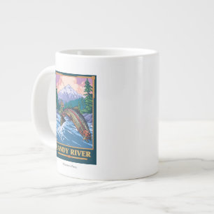 Vliegtuigscène - Sandy River, Oregon Grote Koffiekop