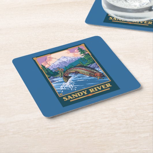 Vliegtuigscène - Sandy River, Oregon Kartonnen Onderzetters (Schuin)