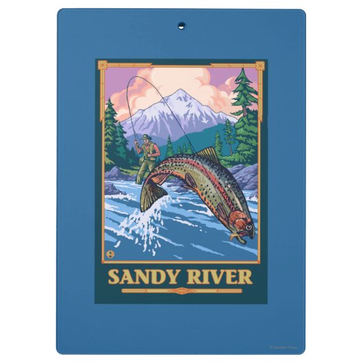 Vliegtuigscène - Sandy River, Oregon Klembord (Achterkant)