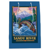Vliegtuigscène - Sandy River, Oregon Medium Cadeauzakje (Voorkant)