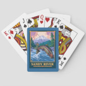 Vliegtuigscène - Sandy River, Oregon Pokerkaarten (Achterkant)
