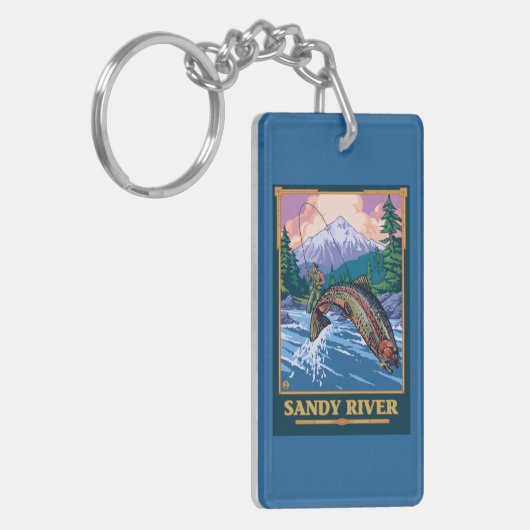 Vliegtuigscène - Sandy River, Oregon Sleutelhanger (Voorkant Links)