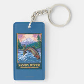 Vliegtuigscène - Sandy River, Oregon Sleutelhanger (achterkant)