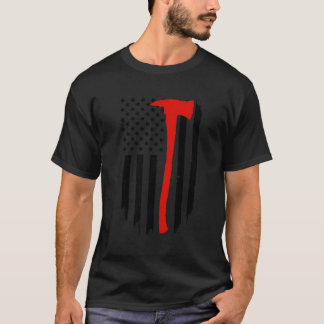 Vliegtuigschip Amerikaanse vlag X Thin Red Line op T-shirt