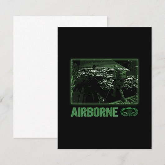 Vliegtuigschoft bij nacht bedankkaart (Voorkant / Achterkant)