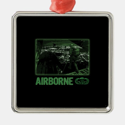 Vliegtuigschoft bij nacht metalen ornament (Voorkant)