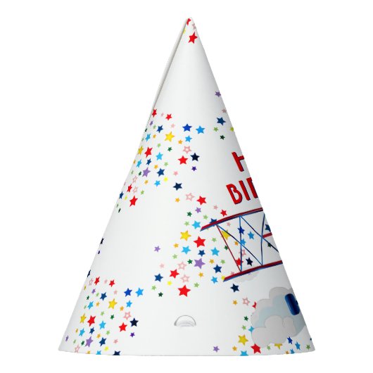  vliegtuigshow verjaardagssterren feesthoedjes (Links)