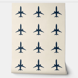 Vliegtuigsilhouet in Off-White RAL 900 Behang