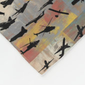 vliegtuigsilhouetjes fleece deken (Hoek)