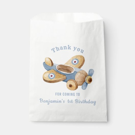  vliegtuigSpeelgoed Birthday Favor Bag Bedankzakje (Voorkant)