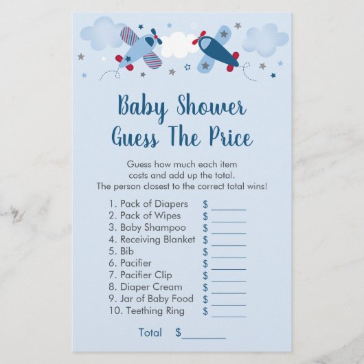 Vliegtuigsterren denken dat het prijsspel Baby sho (Voorkant)