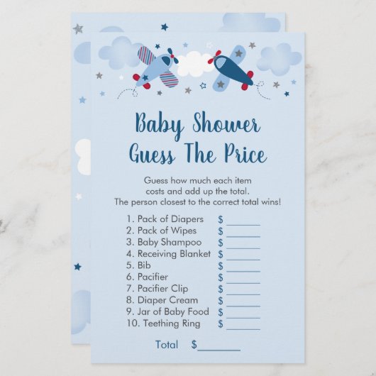 Vliegtuigsterren denken dat het prijsspel Baby sho (Voorkant / Achterkant)