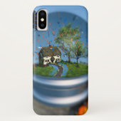 Vliegtuigtas met Wereldbol iPhone Case-Mate iPhone Case (Achterkant)