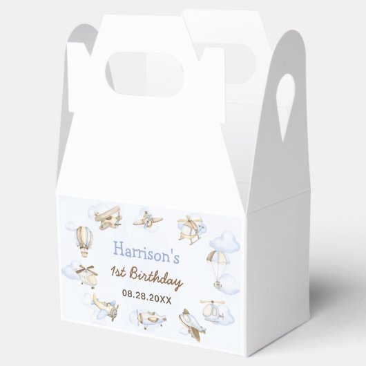 Vliegtuigthema 1 van de Cute Boy-partij Bedankdoosjes (Geopend)