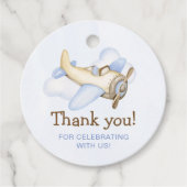 Vliegtuigthema 1 van de Cute Boy-partij Bedankjes Labels (Voorkant)