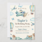 Vliegtuigthema 1 van de Cute Boy-partij Kaart (Voorkant)