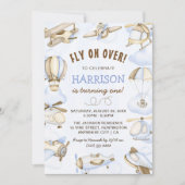 Vliegtuigthema 1 van de Cute Boy-partij Kaart (Voorkant)