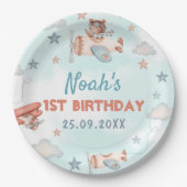 Vliegtuigthema 1 van de Cute Boy-partij Papieren Bordje (Voorkant)