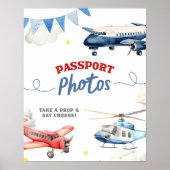 Vliegtuigthema Verjaardag Paspoort Foto Custom Sig Poster (Voorkant)