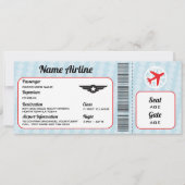 Vliegtuigticket partij bij het vliegtuig kaart (Voorkant)