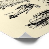 vliegtuigtreinen en -automatiseringen poster (Hoek)