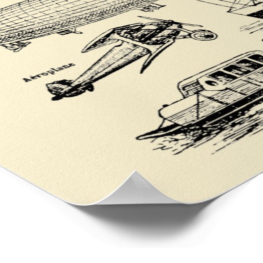 vliegtuigtreinen en -automatiseringen poster (Hoek)