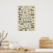 vliegtuigtreinen en -automatiseringen poster (Keuken)