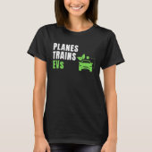 Vliegtuigtreinen en E Cars EV Owner Drive EVs Elec T-shirt (Voorkant)