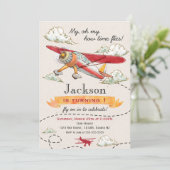 Vliegtuiguitnodiging  uitnodiging (Staand voorkant)