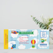 Vliegtuiguitnodiging - Vliegtuigkaartje nodigt uit Kaart (Staand voorkant)