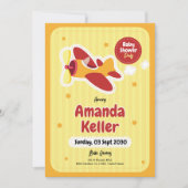 Vliegtuiguitnodiging voor Baby shower Kaart (Voorkant)