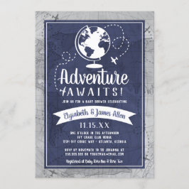 Vliegtuiguitnodiging voor Baby shower Kaart
