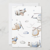 Vliegtuiguitnodiging voor Baby shower Kaart (Achterkant)