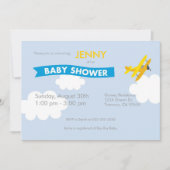 Vliegtuiguitnodiging voor Baby shower Kaart (Voorkant)