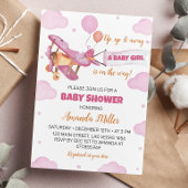 Vliegtuiguitnodiging voor Baby shower Kaart