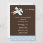 Vliegtuiguitnodiging voor Blue Airplane Boy Kaart (Voorkant)