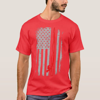 Vliegtuigvaartuig Rode lijn Amerikaanse vlag T-shirt